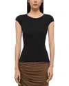 Helmut Lang Sport Cap Sleeve Top In Black