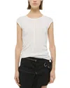 Helmut Lang Slim Fit Sheer Cap Sleeve T-shirt In Optic White