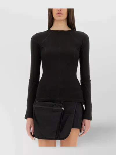 Helmut Lang Sport Crew Neck Long Sleeves Slim Fit In Black