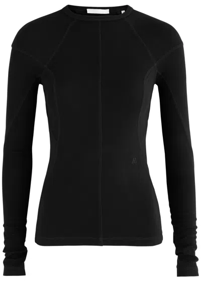 Helmut Lang Sport Panelled Cotton-blend Top In Black
