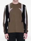 Helmut Lang Sport Mesh Inset Merino Wool Crewneck Sweater