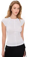 Helmut Lang Slim Fit Sheer Cap Sleeve T-shirt In Optic White