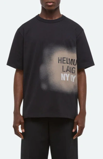 Helmut Lang Spray Paint Logo Short Sleeve T-shirt In Black