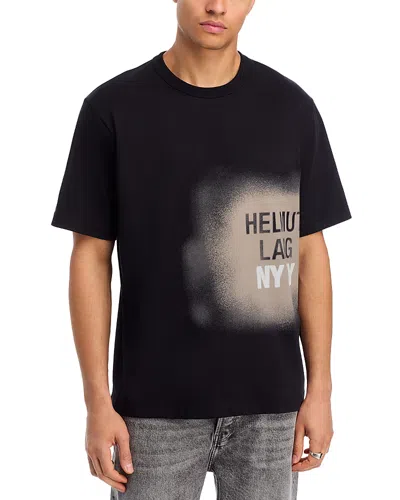 Helmut Lang Spray Paint Logo Short Sleeve T-shirt In Brown