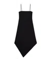 Helmut Lang Fitted Evening Dress With Scarf Hem Design In Black