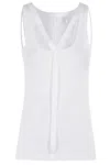 Helmut Lang Square Neck Racer Tank With Adjustable Straps In White