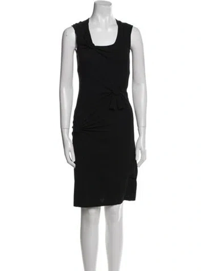Pre-owned Helmut Lang Square Neckline Knee-length Dress In Black