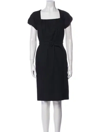 Pre-owned Helmut Lang Square Neckline Knee-length Dress In Black