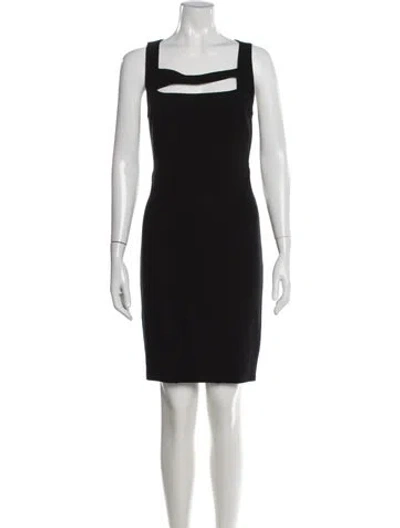 Pre-owned Helmut Lang Square Neckline Knee-length Dress In Black