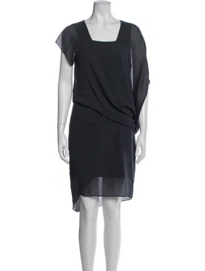 Pre-owned Helmut Lang Square Neckline Knee-length Dress In Blue