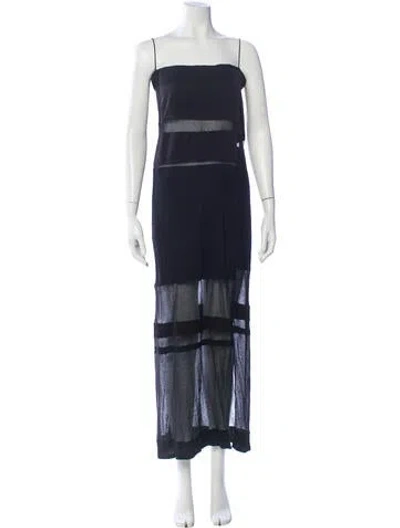 Pre-owned Helmut Lang Square Neckline Knee-length Dress In Gray