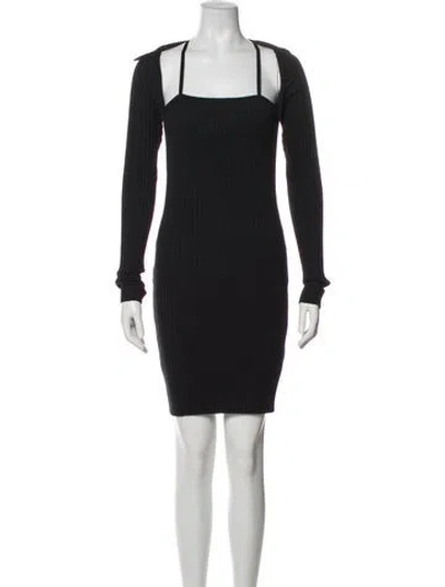 Pre-owned Helmut Lang Square Neckline Knee-length Dress W/ Tags In Gray