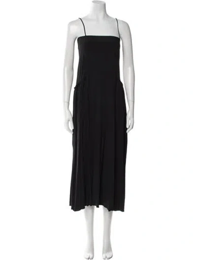 Pre-owned Helmut Lang Square Neckline Long Dress In Black