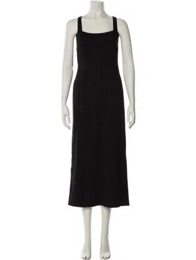 Pre-owned Helmut Lang Square Neckline Long Dress In Black
