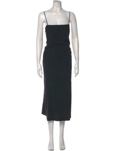 Pre-owned Helmut Lang Square Neckline Long Dress In Black