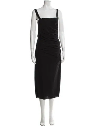 Pre-owned Helmut Lang Square Neckline Long Dress In Black