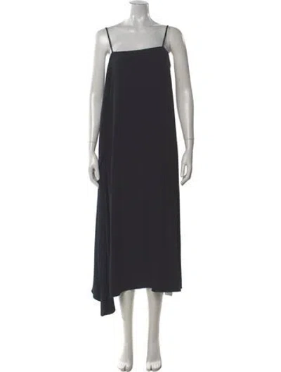 Pre-owned Helmut Lang Square Neckline Long Dress In Gray