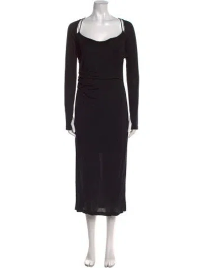 Pre-owned Helmut Lang Square Neckline Long Dress W/ Tags In Black