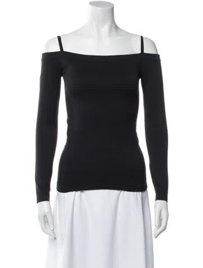 Pre-owned Helmut Lang Square Neckline Long Sleeve Top In Black