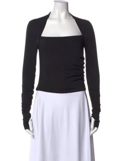 Pre-owned Helmut Lang Square Neckline Long Sleeve Top In Black