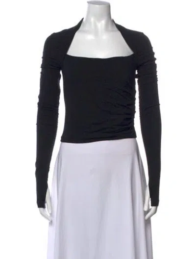 Pre-owned Helmut Lang Square Neckline Long Sleeve Top In Black