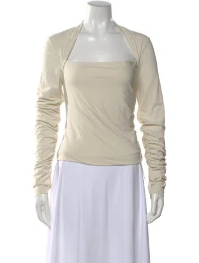 Pre-owned Helmut Lang Square Neckline Long Sleeve Top In Neutral