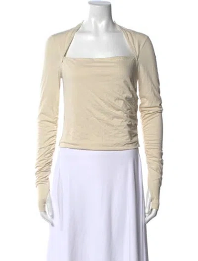 Pre-owned Helmut Lang Square Neckline Long Sleeve Top In Neutral