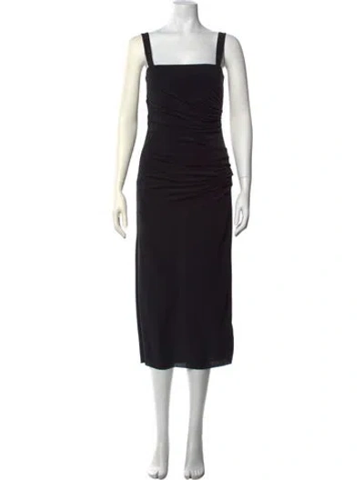Pre-owned Helmut Lang Square Neckline Midi Length Dress In Black