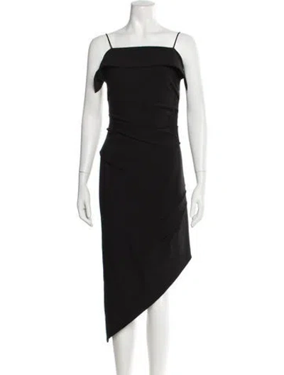 Pre-owned Helmut Lang Square Neckline Midi Length Dress In Black