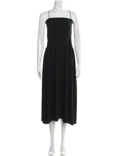 Pre-owned Helmut Lang Square Neckline Midi Length Dress In Black