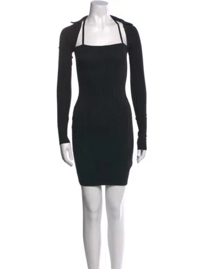 Pre-owned Helmut Lang Square Neckline Mini Dress In Black
