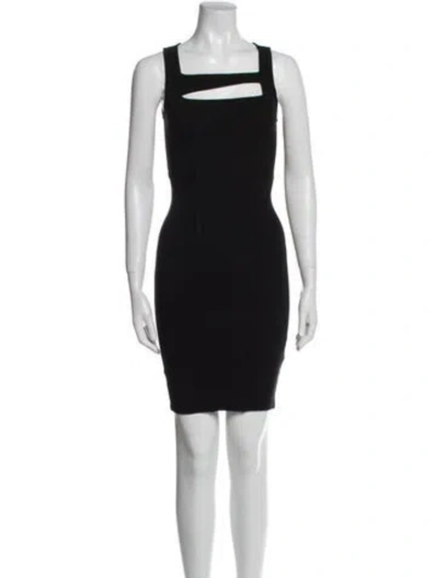 Pre-owned Helmut Lang Square Neckline Mini Dress In Black