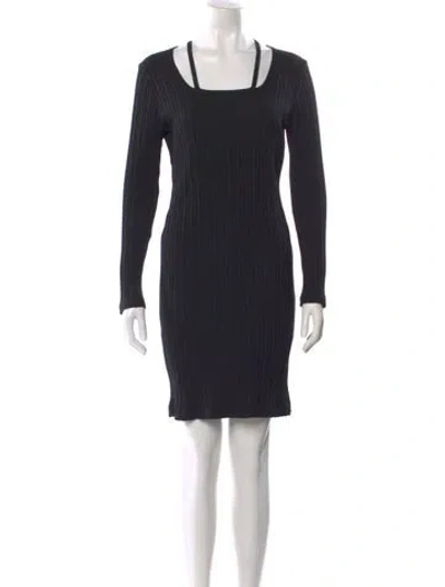 Pre-owned Helmut Lang Square Neckline Mini Dress In Black