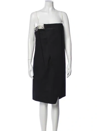 Pre-owned Helmut Lang Square Neckline Mini Dress In Black