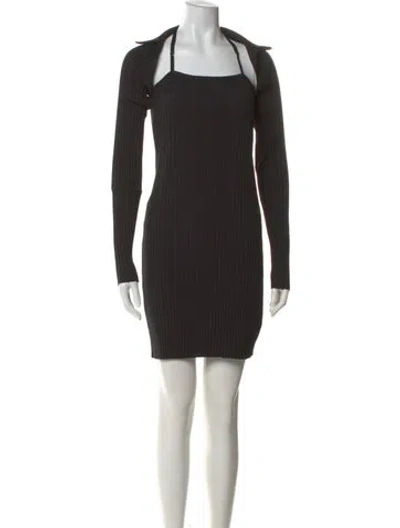 Pre-owned Helmut Lang Square Neckline Mini Dress In Black