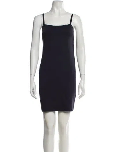 Pre-owned Helmut Lang Square Neckline Mini Dress In Blue