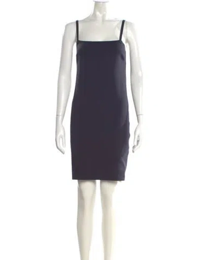 Pre-owned Helmut Lang Square Neckline Mini Dress In Blue