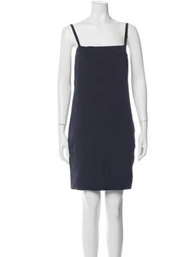 Pre-owned Helmut Lang Square Neckline Mini Dress In Blue