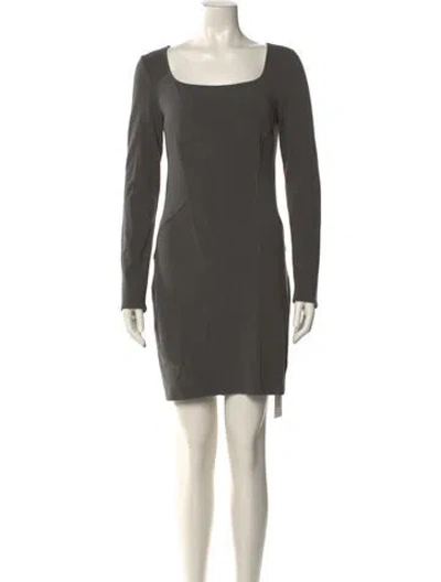 Pre-owned Helmut Lang Square Neckline Mini Dress In Green