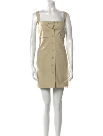 Pre-owned Helmut Lang Square Neckline Mini Dress In Neutral