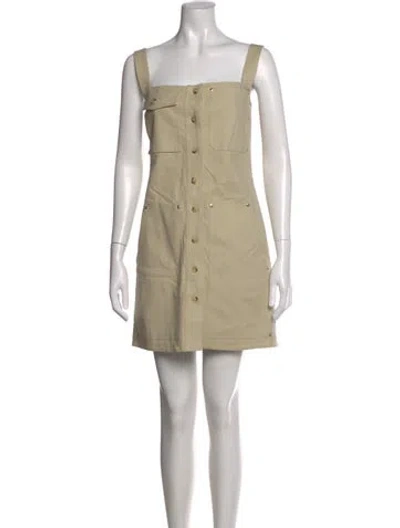 Pre-owned Helmut Lang Square Neckline Mini Dress In Neutral