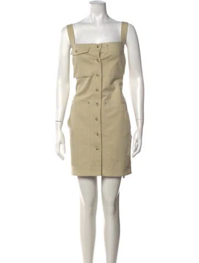 Pre-owned Helmut Lang Square Neckline Mini Dress In Neutrals