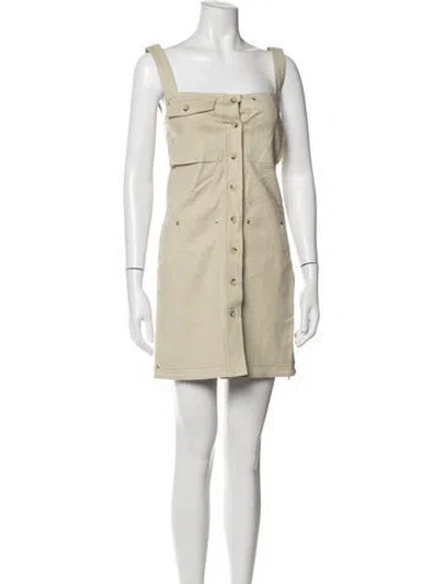 Pre-owned Helmut Lang Square Neckline Mini Dress In Neutrals