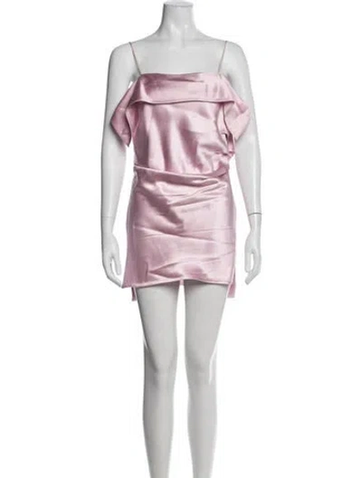 Pre-owned Helmut Lang Square Neckline Mini Dress In Pink