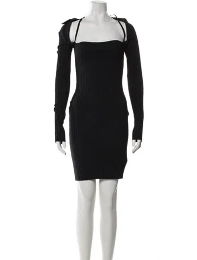 Pre-owned Helmut Lang Square Neckline Mini Dress W/ Tags In Gray