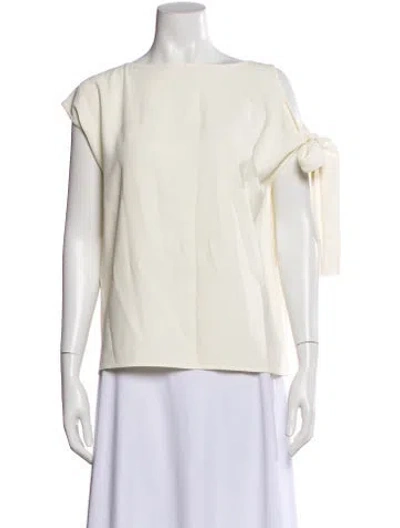 Pre-owned Helmut Lang Square Neckline Short Sleeve Top In White