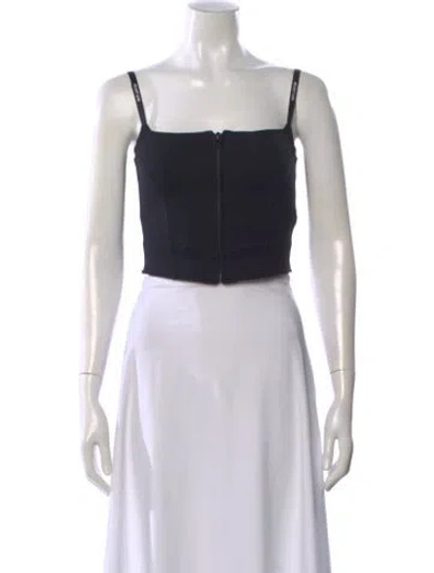 Pre-owned Helmut Lang Square Neckline Sleeveless Crop Top In Black