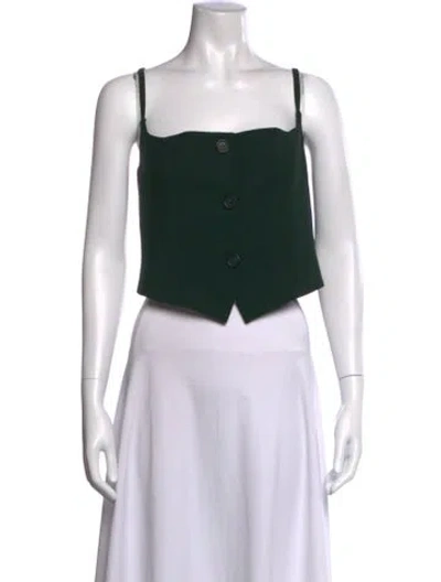 Pre-owned Helmut Lang Square Neckline Sleeveless Crop Top In Black