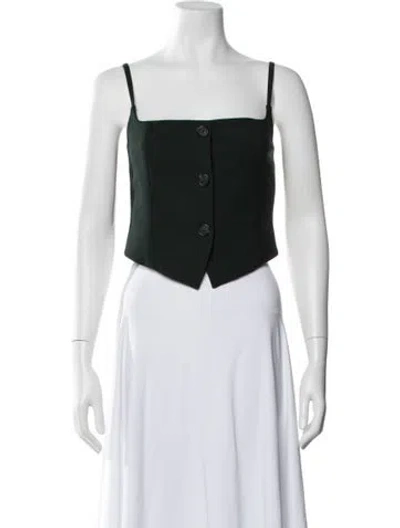 Pre-owned Helmut Lang Square Neckline Sleeveless Crop Top In Green