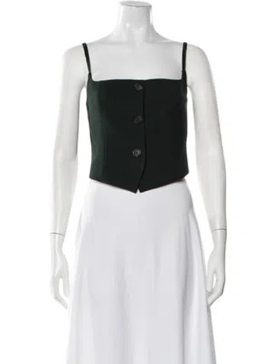 Pre-owned Helmut Lang Square Neckline Sleeveless Crop Top In Green
